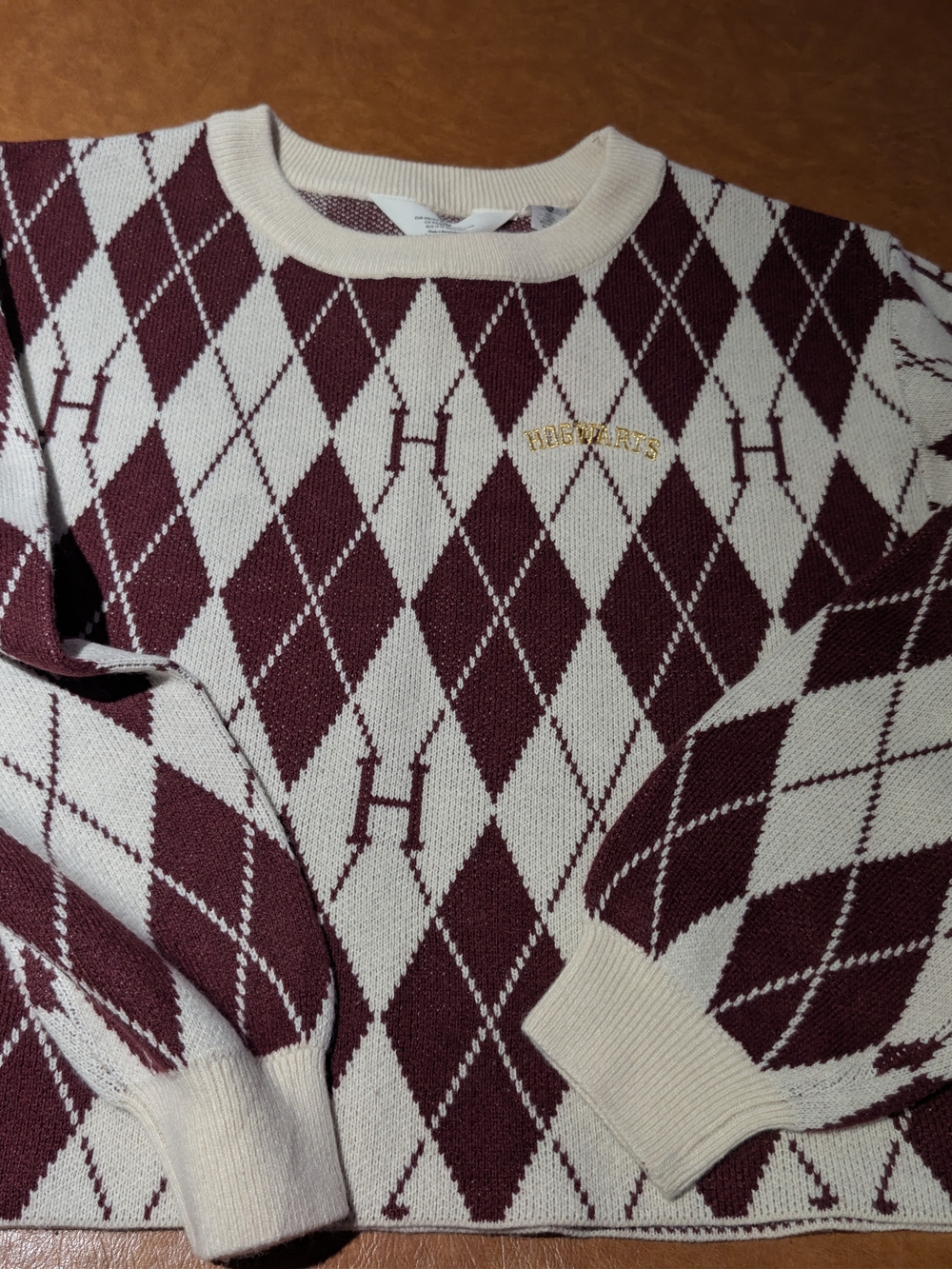 H&M x Harry Potter Hogwarts Argyle Knit Sweater - Kids 12-14Y / Women’s XS